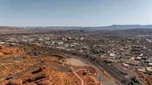 Aerial view of a mountainous background