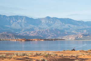 Water view with a mountainous background