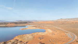Drone / aerial view of a water and mountain view