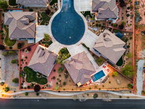 Bird's eye view of a pool