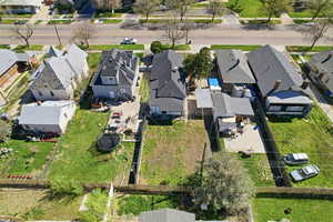 Aerial perspective of suburban area