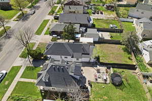 Aerial perspective of suburban area