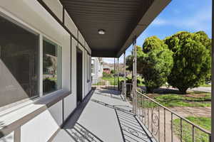 View of covered porch