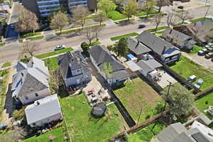 Aerial perspective of suburban area