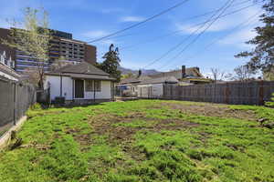 View of fenced backyard
