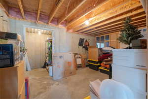 View of unfinished below grade area