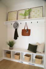 Mudroom featuring wood finished floors