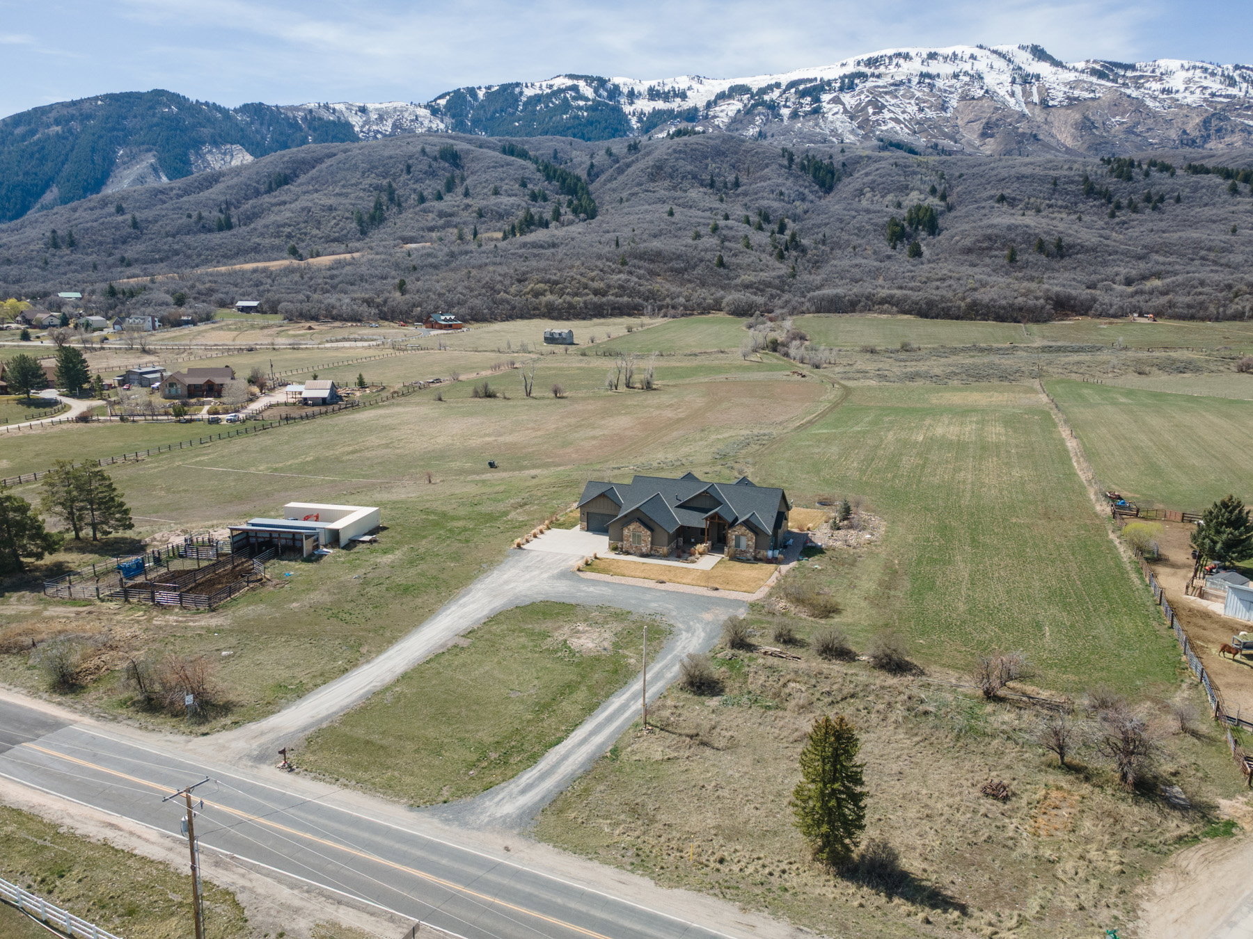 View of rural area with a mountain backdrop