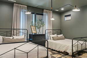 Bedroom with recessed lighting