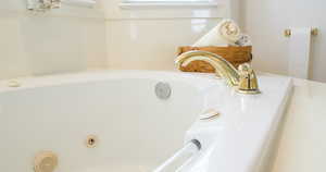 Bathroom view of a jetted tub