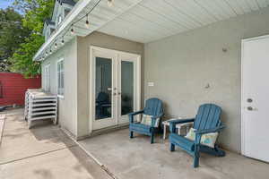 View of patio / terrace featuring french doors