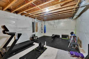 Unfinished basement is stubbed for future wet bar/kitchen and bathroom