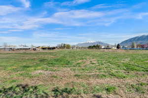 View of yard featuring a rural view and a mountain view