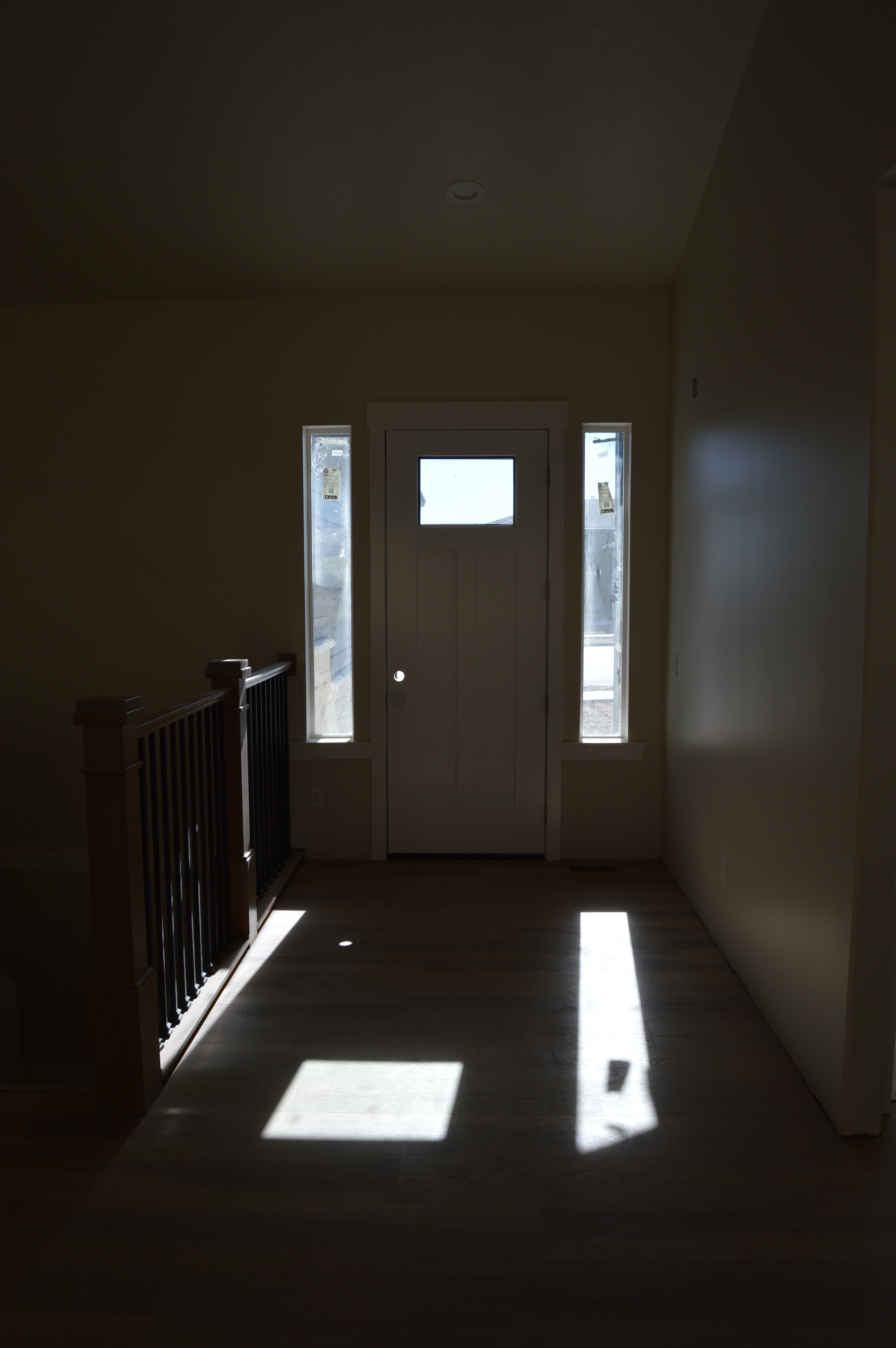 Foyer entrance with dark wood finished floors