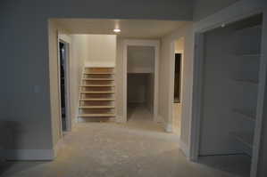 Corridor with baseboards