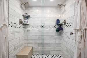 Bathroom featuring a stall shower