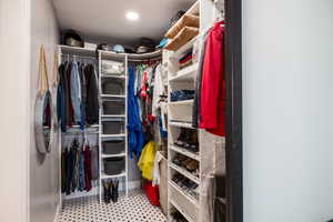 View of walk in closet