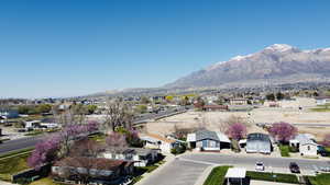 View of mountain backdrop with nearby suburban area
