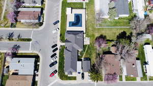 Aerial view of residential area