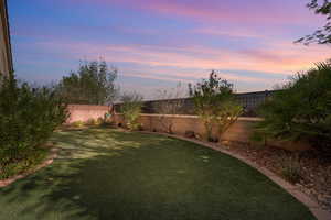 View of fenced backyard