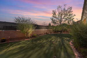 View of fenced backyard