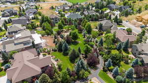 Aerial view of HOA common area trails and park