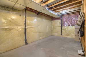 View of unfinished below grade area