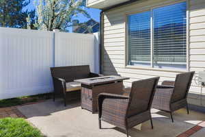 View of patio / terrace featuring a fire pit