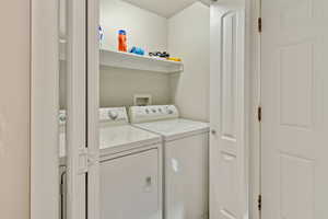 Laundry area featuring washing machine and dryer