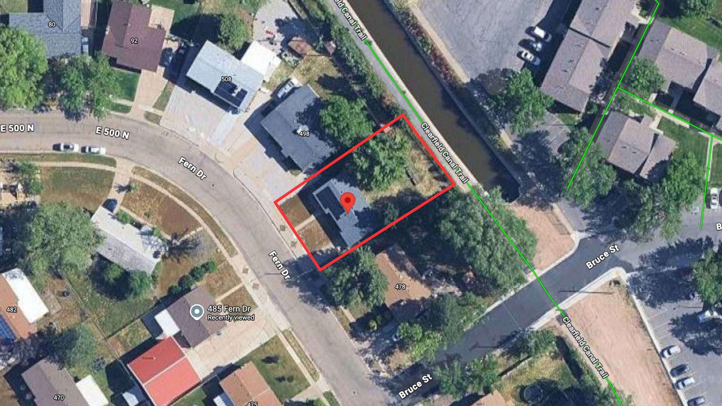 Map / location with property parcel outlined