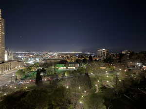 Twilight view of city lights