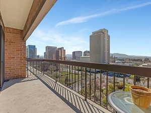 Balcony with a city view