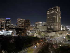 Twilight view of city
