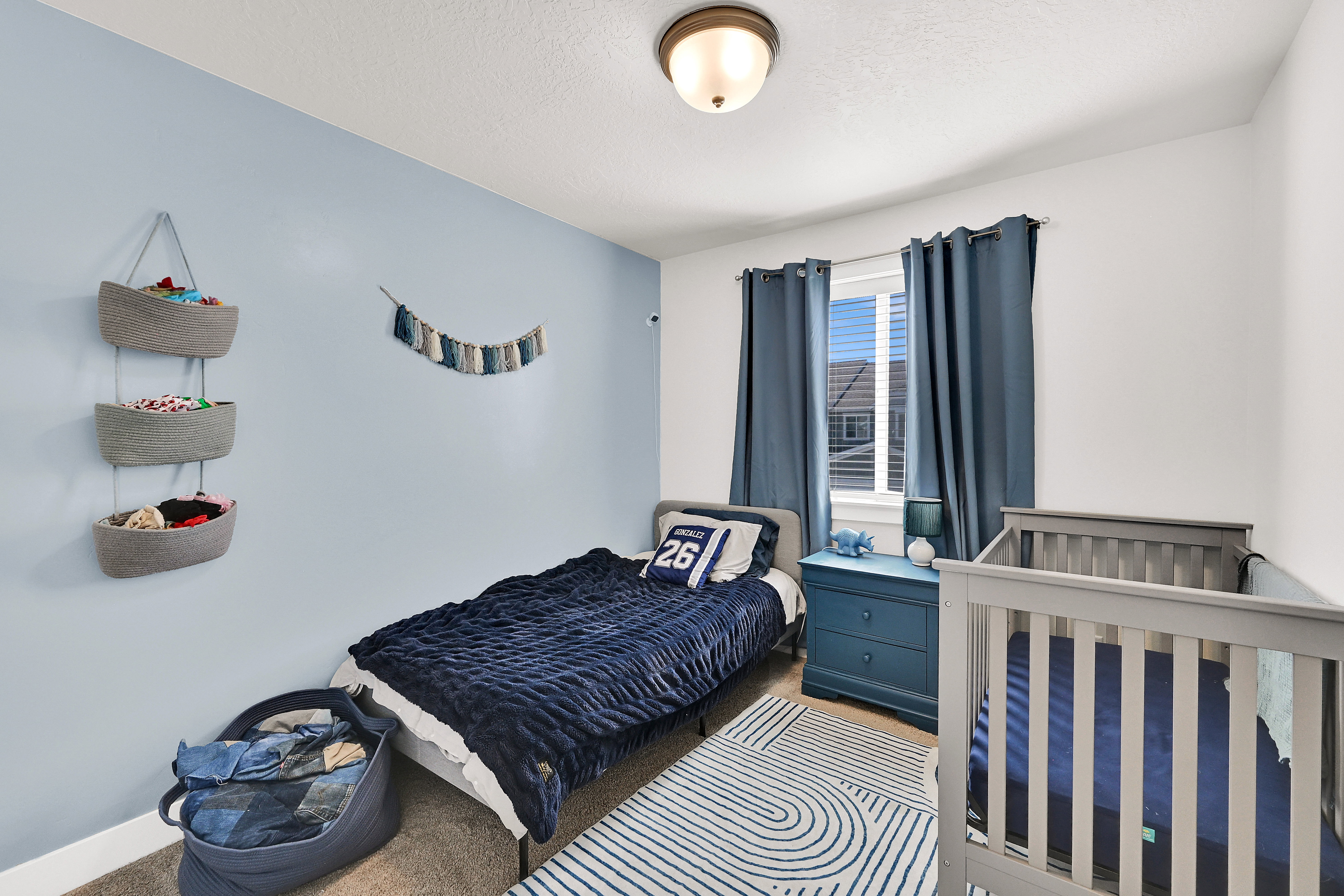 Bedroom featuring carpet