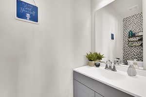 Bathroom featuring vanity