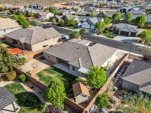 Aerial view of residential area