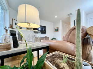 Detailed view of a fireplace