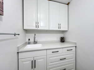 Bathroom featuring vanity