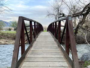 Surrounding community with a water view