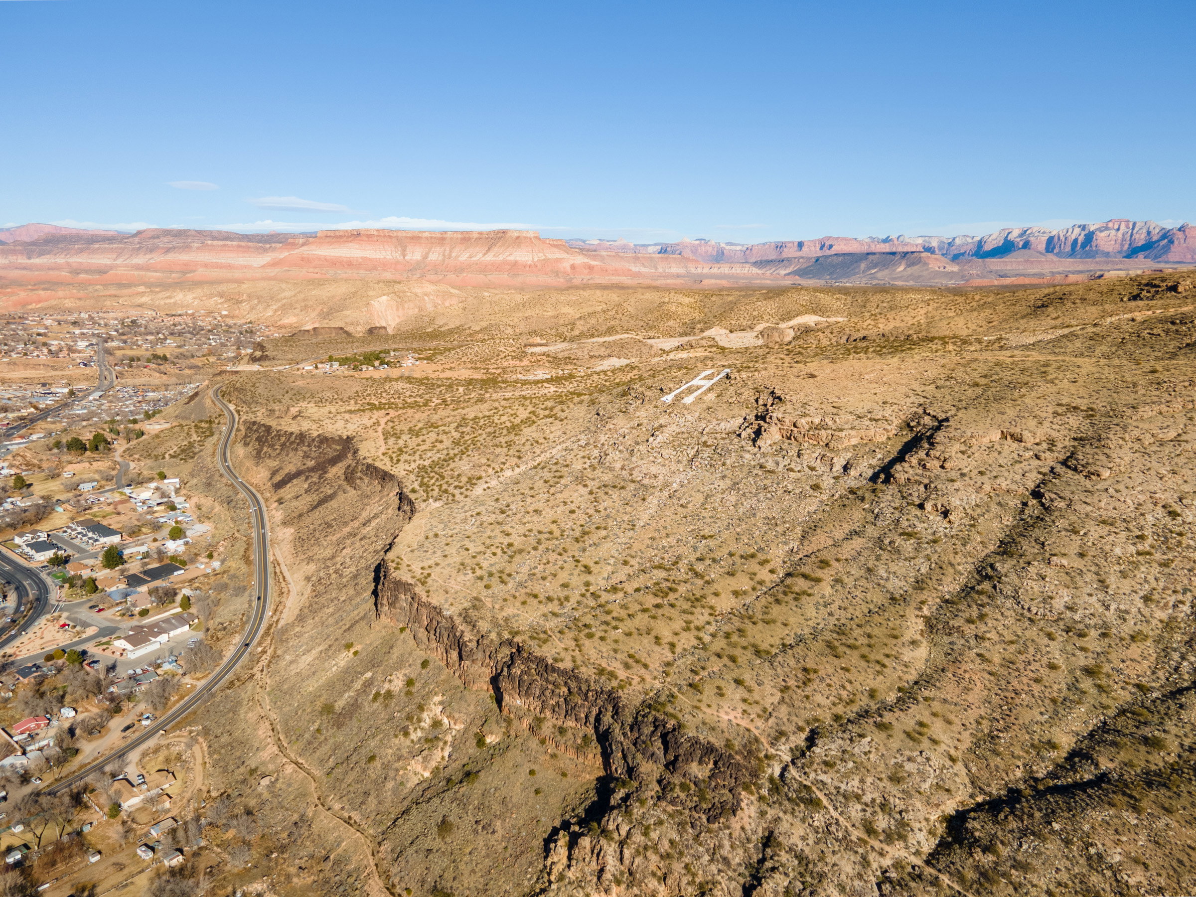 Mountain view with a desert landscape and rural landscape