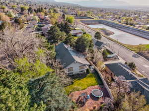 Aerial perspective of suburban area