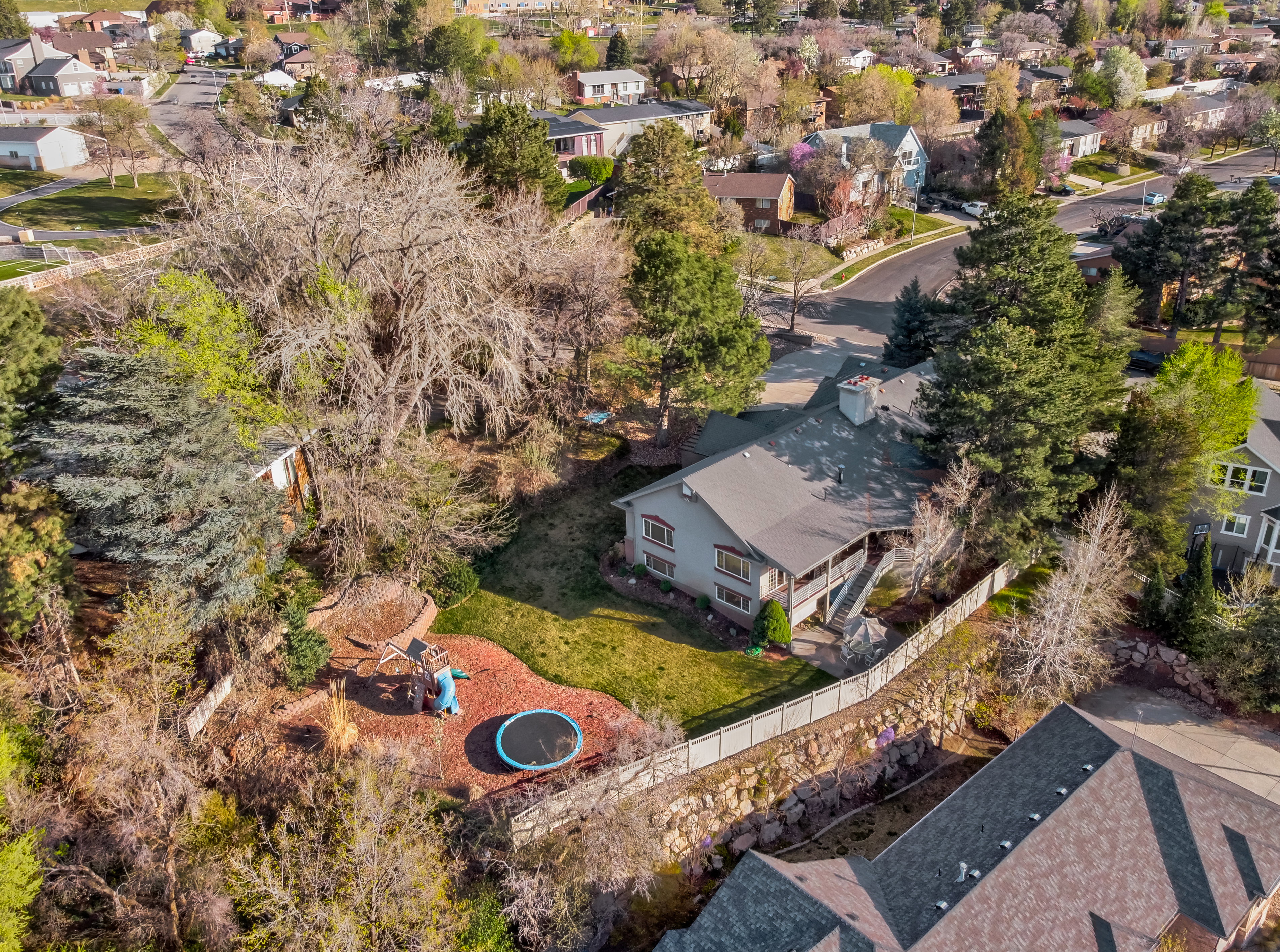 Aerial view of residential area