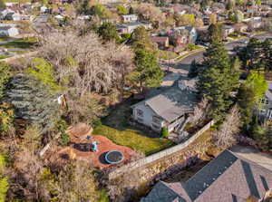 Aerial view of residential area