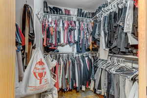 View of walk in closet