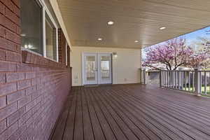 Deck featuring french doors