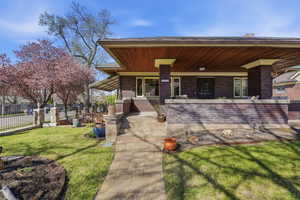 East facing large covered porch