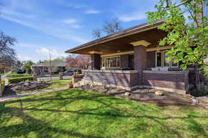 East facing large covered porch
