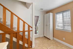 Stairway with baseboards