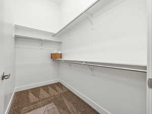 Primary bedroom walk in closet