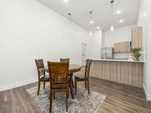 Dining area that opens to the great room and kitchen.